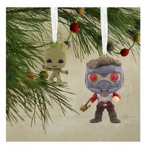 Hallmark Marvel Starlord and Groot Funko POP Ornaments Set of 2 NWT